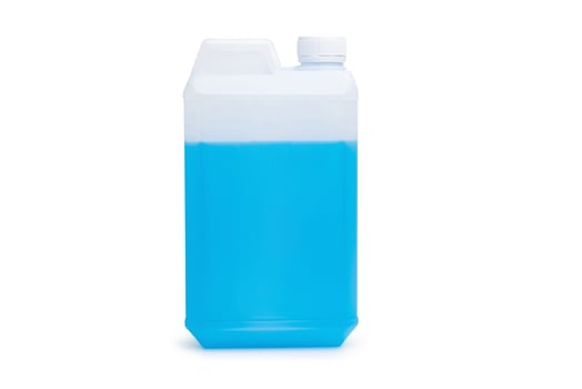 Alcohol spay in gallons for protection and clean in white background photo