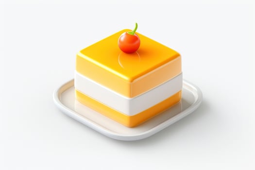 AI generated Delicious cake On a white background photo