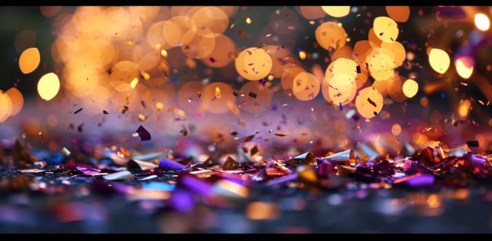 AI generated colorful confetti falling on the ground photo