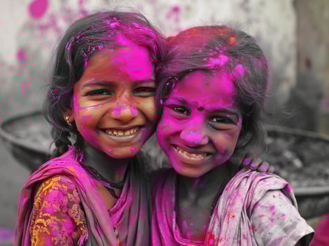 AI generated holi colorful festival photo