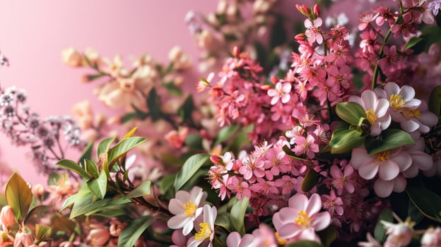 AI generated spring poster template with large copy space for text photo