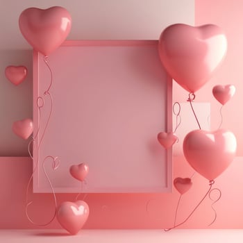 AI generated valentine's day poster template with large copy space for text photo