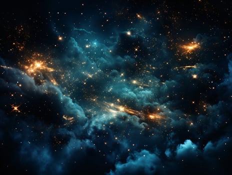 AI generated Starry Blue Night Sky. Universe Filled with Stars. Generative AI photo