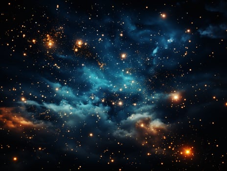 AI generated Starry Blue Night Sky. Universe Filled with Stars. Generative AI photo