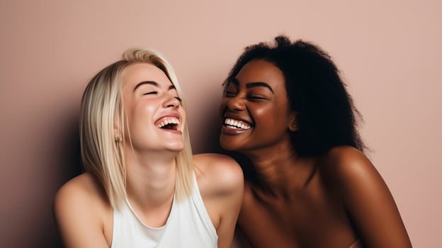 AI generated Two Female Best Friends Laughing Together - AI Generated photo