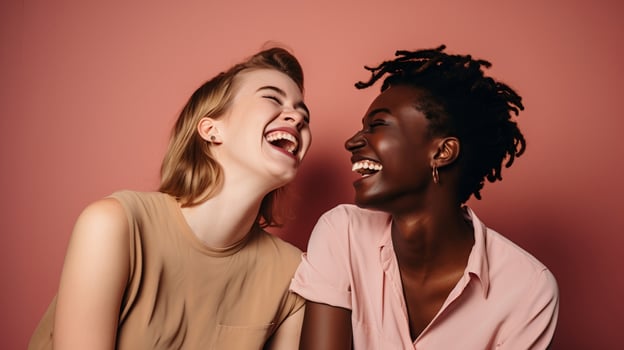 AI generated Two Female Best Friends Laughing Together - AI Generated photo