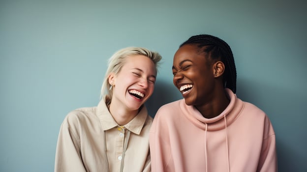 AI generated Two Female Best Friends Laughing Together - AI Generated photo