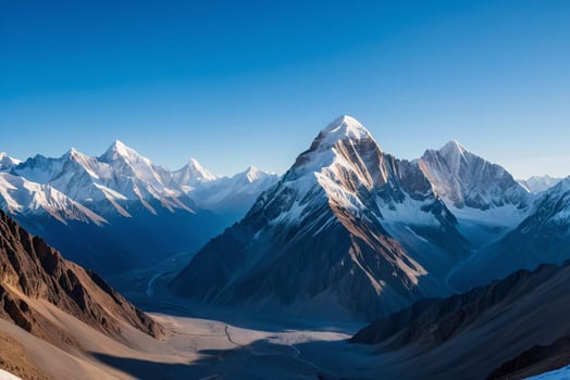 AI generated Glacial Peaks with Clear Skies photo