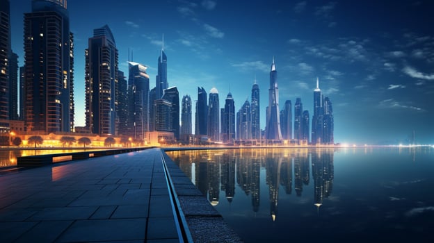 AI generated City Skylines background photo