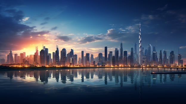 AI generated City Skylines background photo