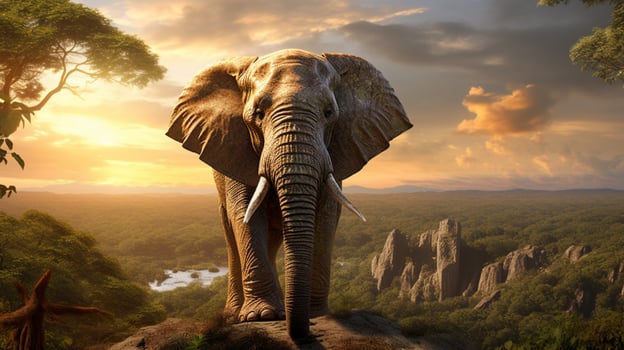 AI generated elephant high quality image photo