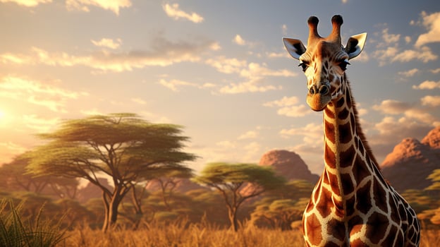 AI generated giraffe high quality image photo