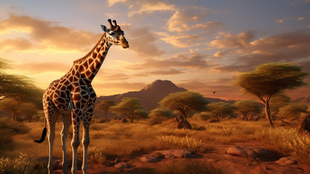 AI generated giraffe high quality image photo