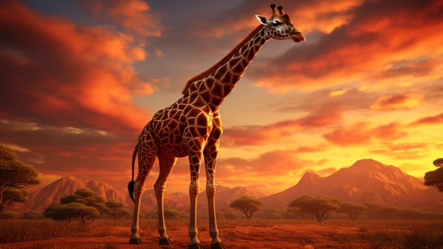 AI generated giraffe high quality image photo