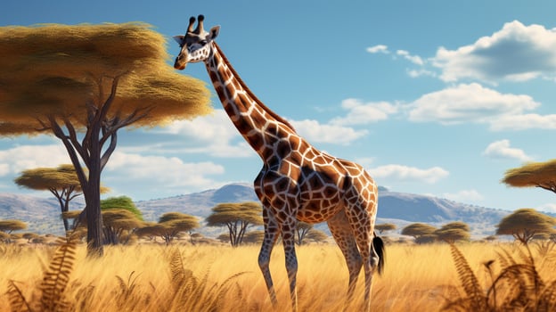 AI generated giraffe high quality image photo