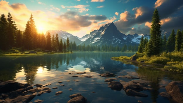 AI generated Nature Landscapes background photo