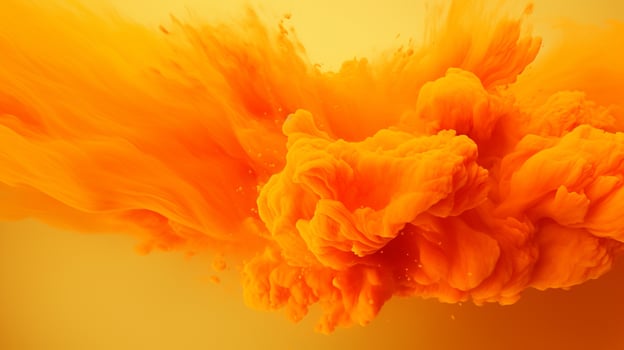 AI generated Tangerine color powder splash background photo