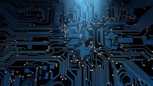 AI generated circuit board background photo