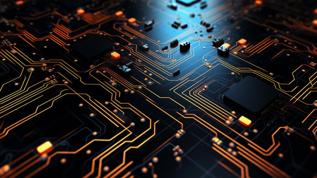 AI generated circuit board background photo