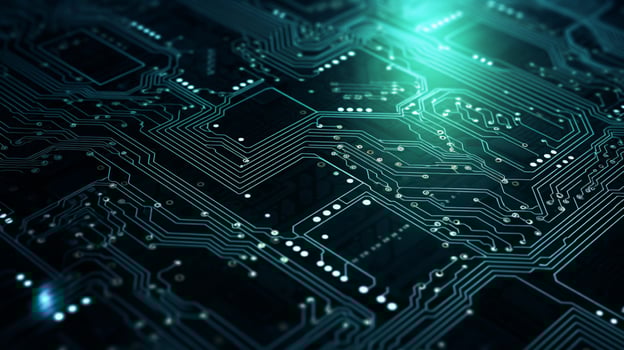 AI generated circuit board background photo