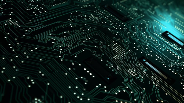 AI generated circuit board background photo