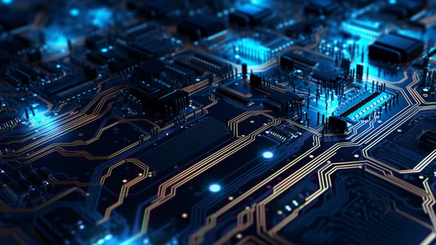 AI generated circuit board background photo