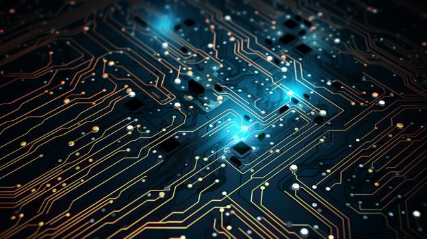 AI generated circuit board background photo