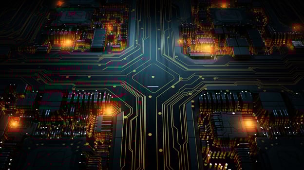 AI generated circuit board background photo
