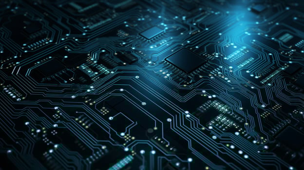 AI generated circuit board background photo