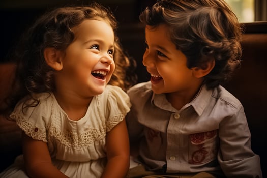 AI generated Childrens Laughter, Candid Joyful Bonding photo