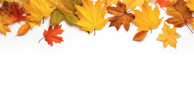 AI generated Joyful Woman Lying in Fall Leaves - Autumnal Lifestyle Portrait photo