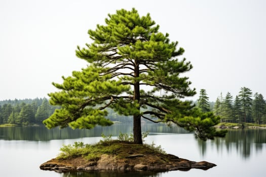 AI generated Pine trees grow big and lush professional photography photo