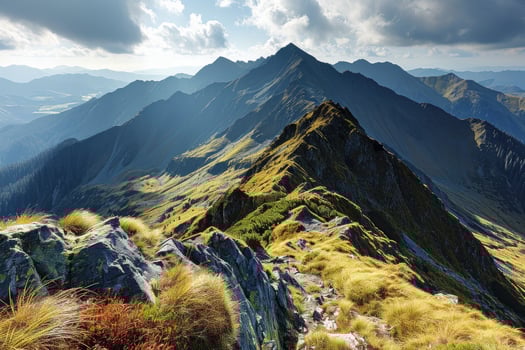 AI generated Top of the mountain hiking professional photography photo