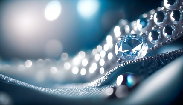 AI generated Blue diamond and white diamonds jewellery design collection gem masterpiece, luxury exclusive sapphire gemstone and exquisite premier bespoke jeweller custom-cut sapphires. Generative Ai photo