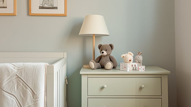 AI generated Baby room decor and interior design inspiration in the English countryside style cottage photo