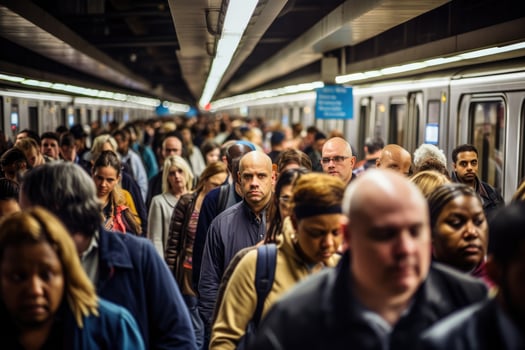 AI generated People waiting for the train in Milan. Milan is the capital and the largest city of Italy, AI Generated photo