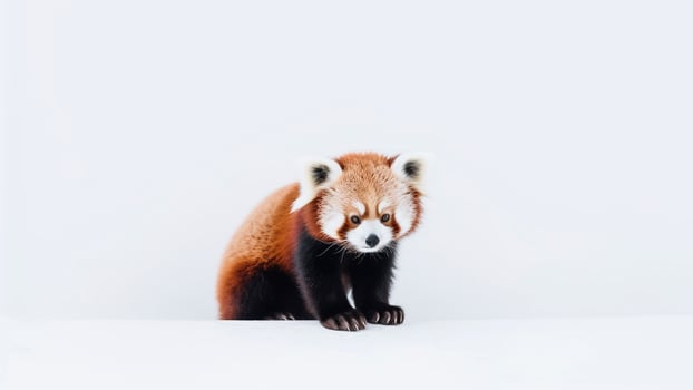 AI generated Red panda isolated on white background. Cute little animal. photo