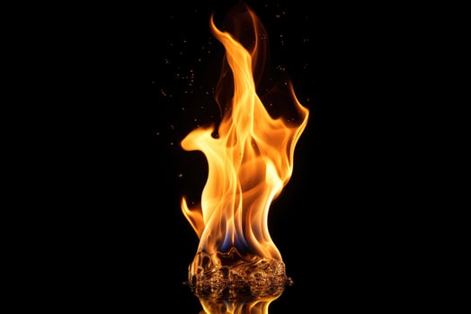 AI generated A fire on a black background photo