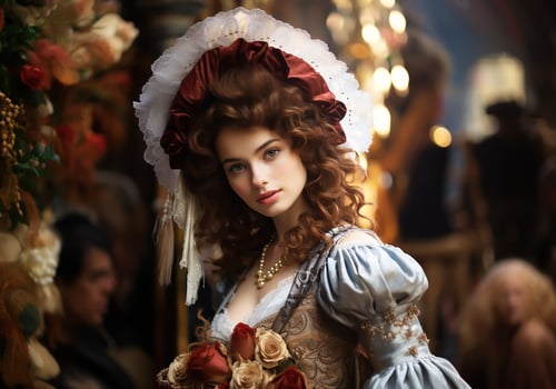 AI generated Venetian carnival mask. Tradition and glamour photo