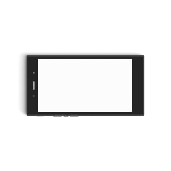 Black mobile emply display isolated on white background photo