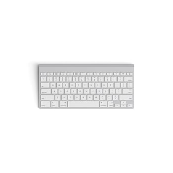Wireless keyboard isolated on white background high quality image front top view photo