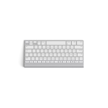 Wireless keyboard isolated on white background high quality image front top view rotated side photo