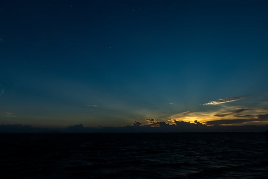 The sky with star at the lake photo