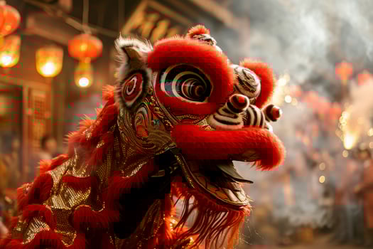 AI generated Chinese dragon as a character for Chinese New Year festival. ai generative photo