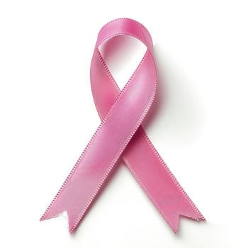 AI generated Pink ribbon, breast cancer awareness symbol, isolated on a white background. National Breast Cancer Awareness Month. photo