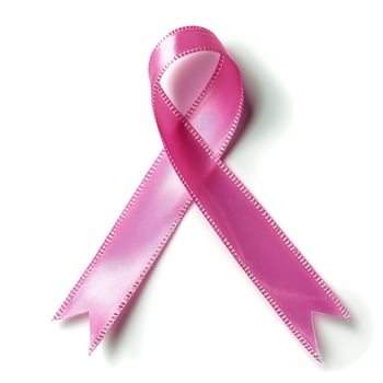 AI generated Pink ribbon, breast cancer awareness symbol, isolated on a white background. National Breast Cancer Awareness Month. photo