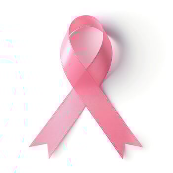 AI generated Pink ribbon, breast cancer awareness symbol, isolated on a white background. National Breast Cancer Awareness Month. photo