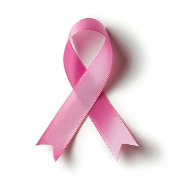 AI generated Pink ribbon, breast cancer awareness symbol, isolated on a white background. National Breast Cancer Awareness Month. photo
