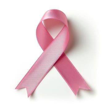 AI generated Pink ribbon, breast cancer awareness symbol, isolated on a white background. National Breast Cancer Awareness Month. photo