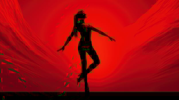 AI generated Woman silhouette dancing - red light district concept photo